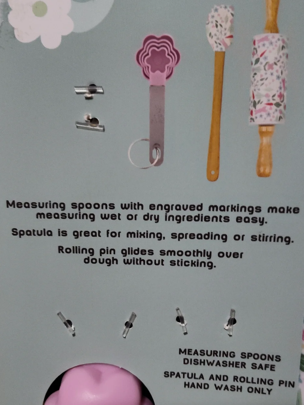 Crofton Floral Pink Baking Tool Set - 6 Piece